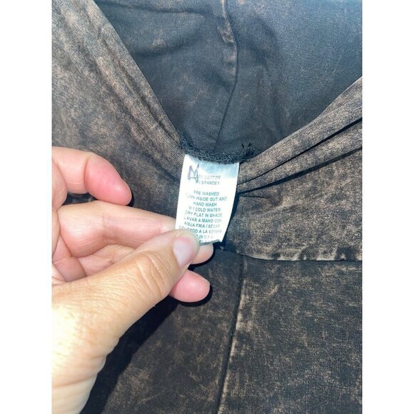 Womens Jacket Pant Set Size Medium Brown Fringed Yoga Open Front Long Sleeve USA - Picture 5 of 9